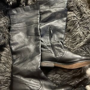 Black Over the Knee Leather Boots size 10.5